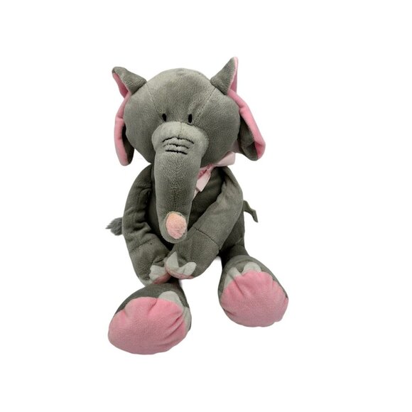 Burton and burton plush elephant gray and pink EUC soft fluffy - Picture 1 of 6